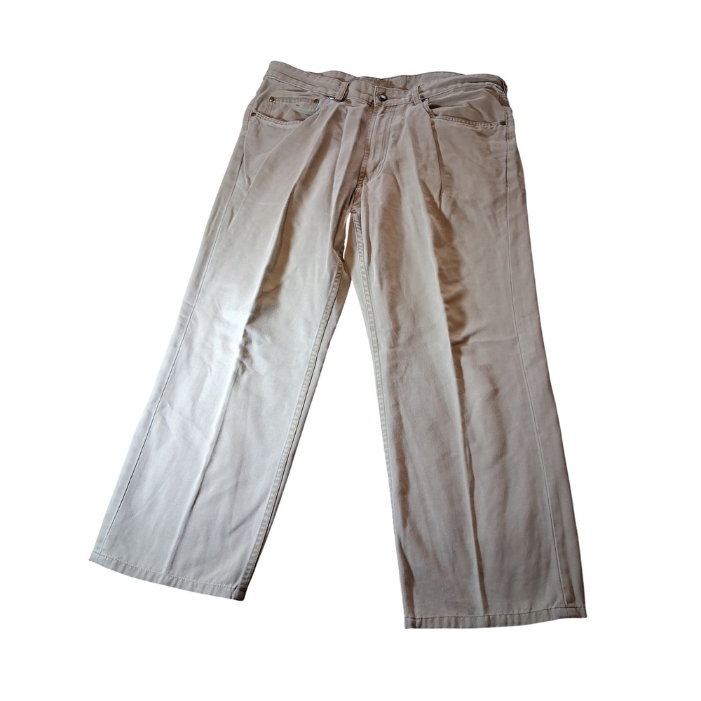 Indigo Palms Classic Khaki Pants Mens 38x30 Tan Cotton Tencel Blend Straight Leg